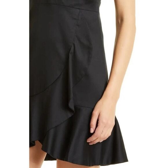 NEW Alice & Olivia Hilda Black Cutout Fit & Flare Satin Dress Size 2 - Picture 5 of 8